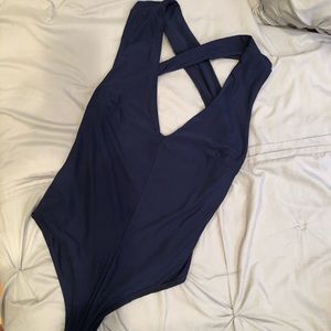 Lulus Navy Bodysuit